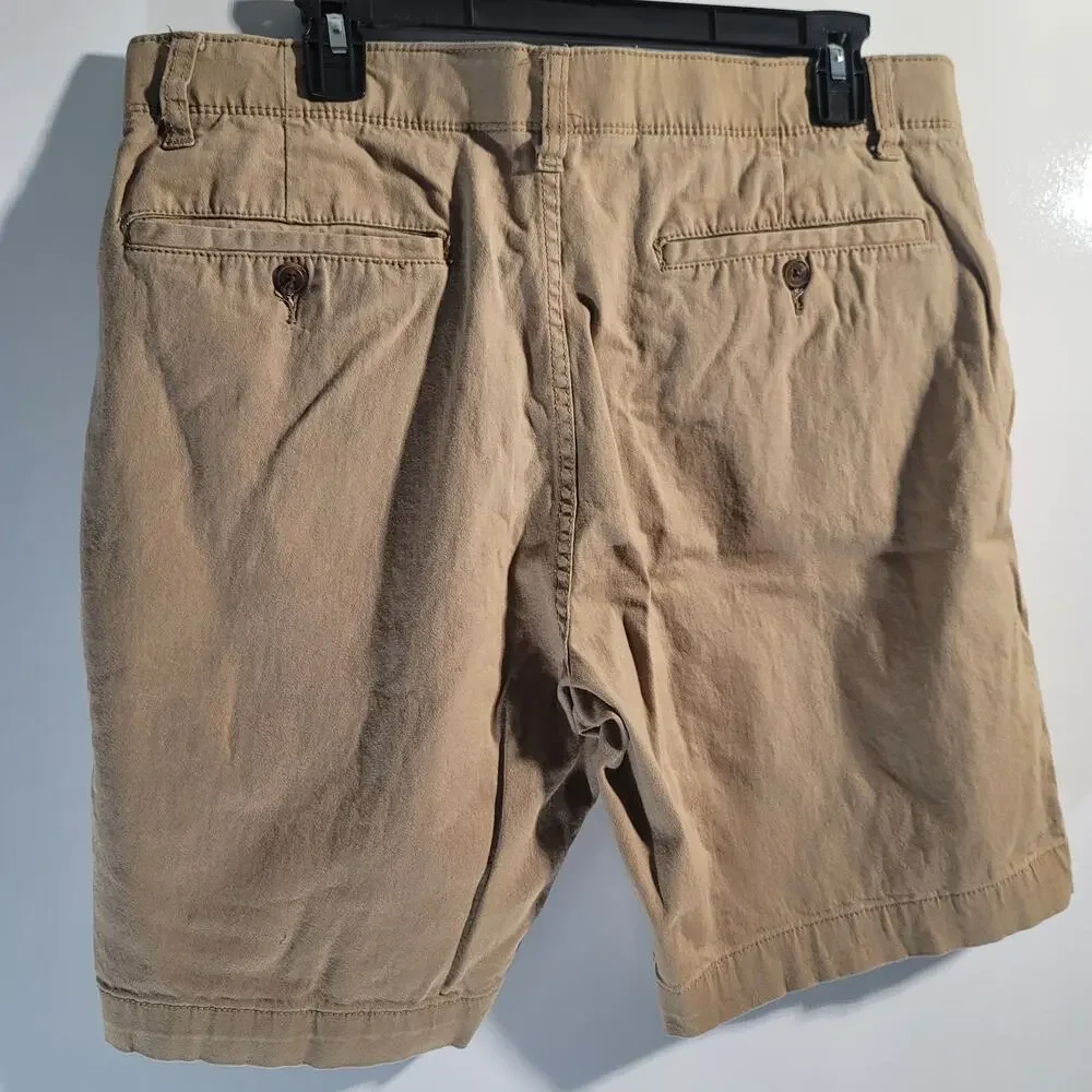 PLUG Men's Khaki Shorts Size 34 Flat Front Casual Chino Shorts